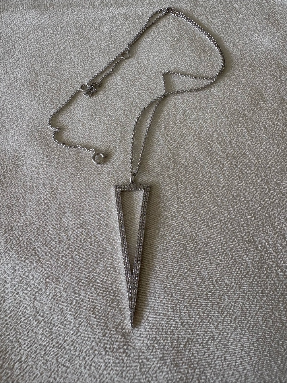 MARINA Silver Open Spike Triangle Pendant Necklace